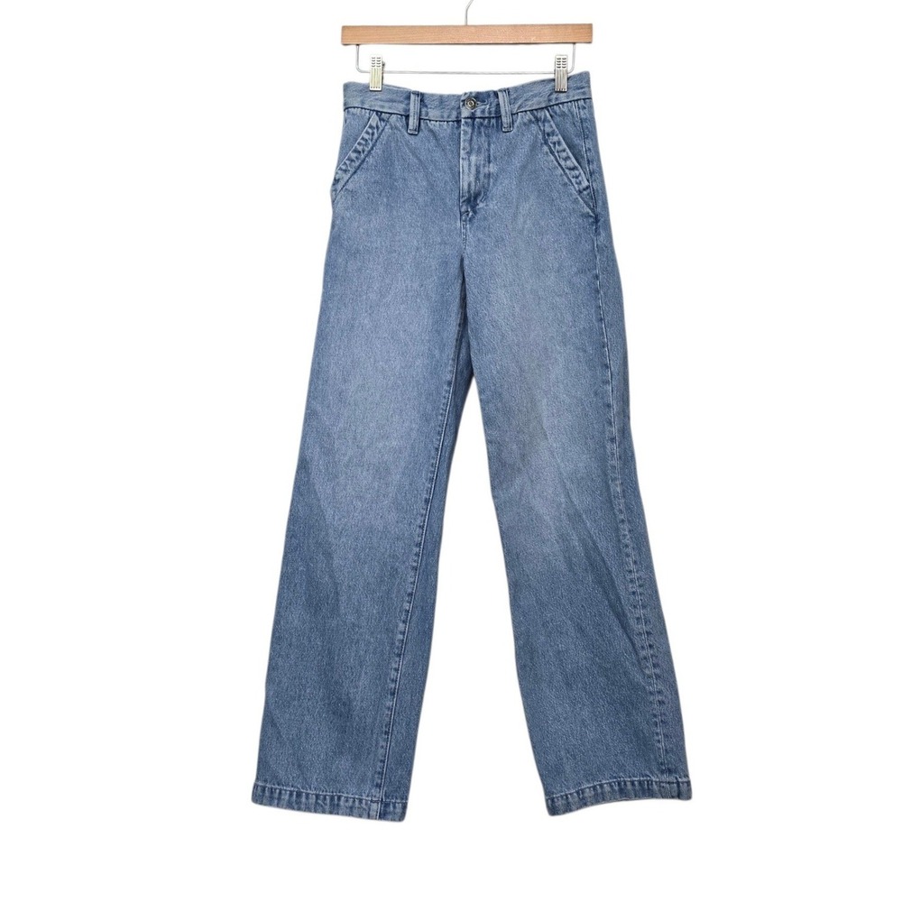 Favorite Daughter The Taylor Trouser Jeans Malta Light Blue Wide Leg Size 25